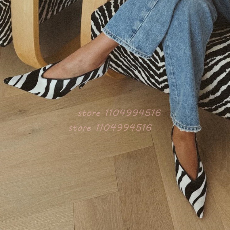 Crossfit Ladies - Zebra Print Shallow Pointed Thin High