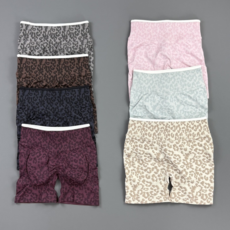 Crossfit Yoga - HISTELLO Gym Shorts Leopard Print Women