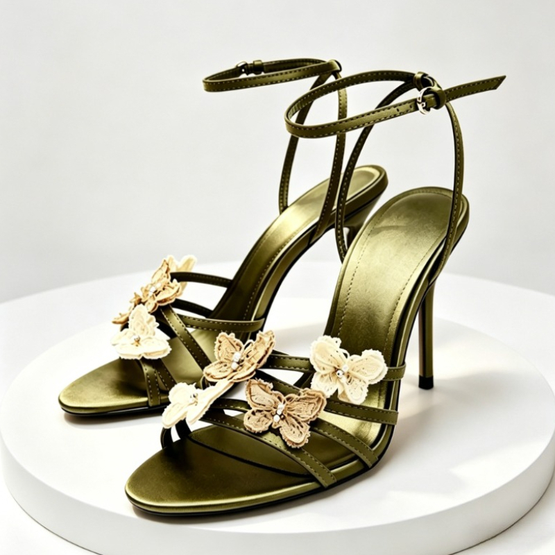 Crossfit Ladies - Novely Butterfly Detail Summer Heeled Sandals