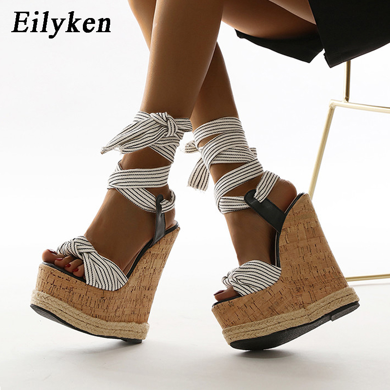 Crossfit Ladies - Eilyken Summer Solid White Platform Wedges