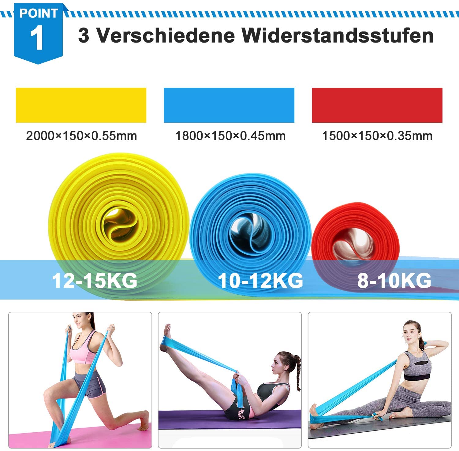 Elastic Fitness Bands 3Pcs Res - Crossfit Equipment 评论和价格