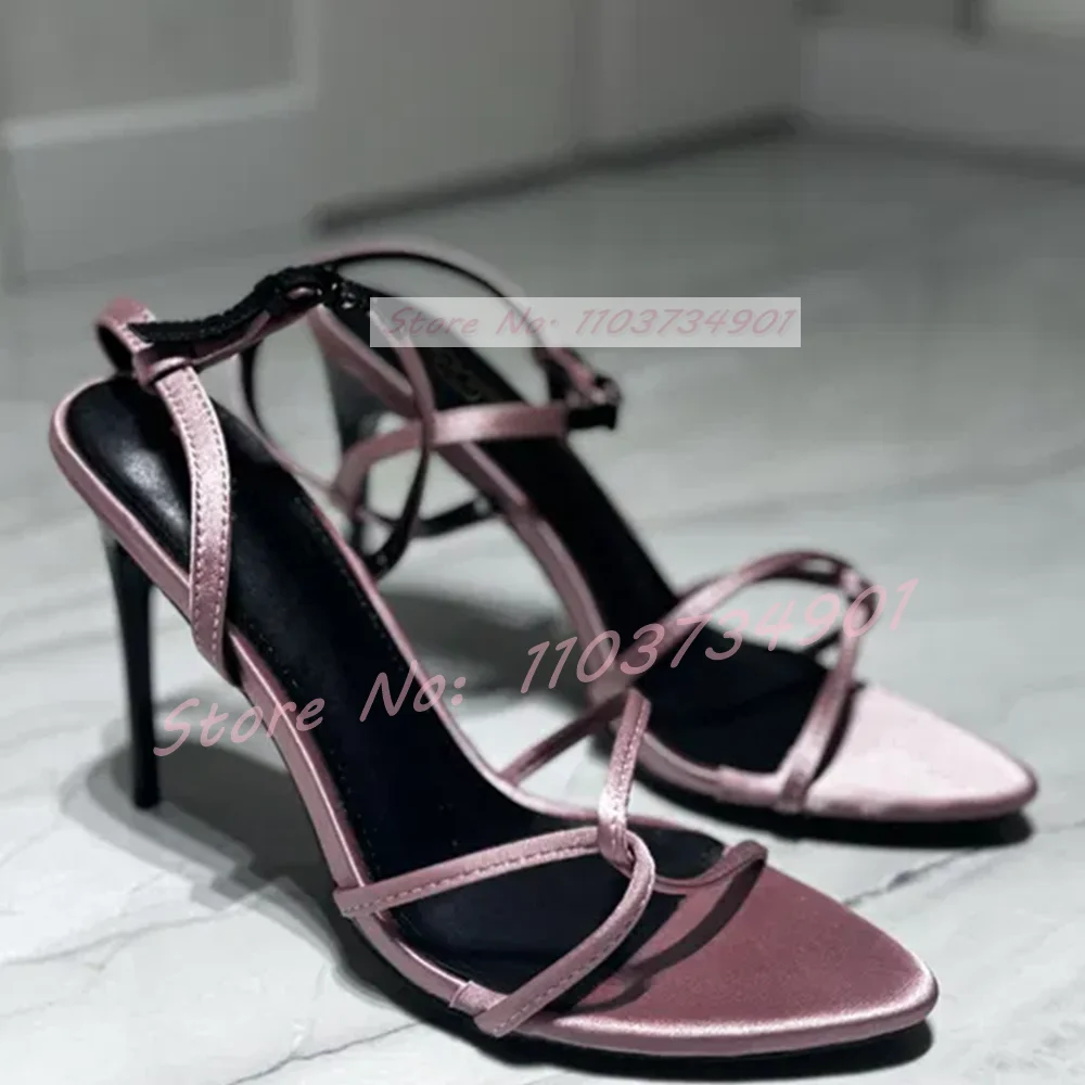 Cross Strap Pink Satin Sandals - Crossfit Ladies 评论和价格