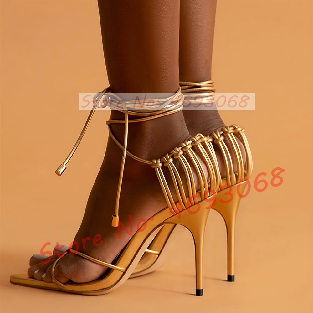 Mixed Color Caged Heel Sandals - Crossfit Ladies 评论和价格