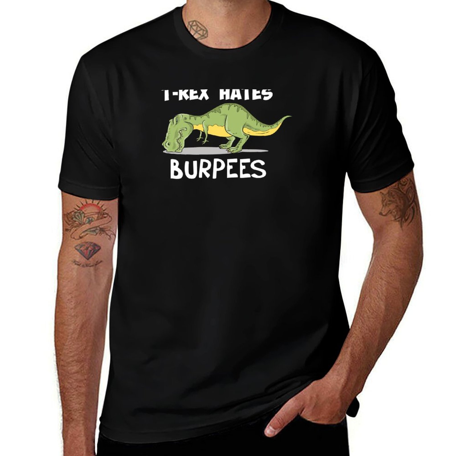 T-Rex Hates Burpees T-Shirt Su - Crossfit Mayhem 评论和价格